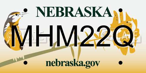 MHM22Q Nebraska License Plate