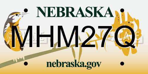 MHM27Q Nebraska License Plate