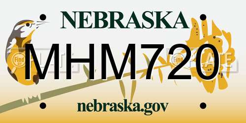 MHM720 Nebraska License Plate