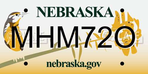 MHM72O Nebraska License Plate