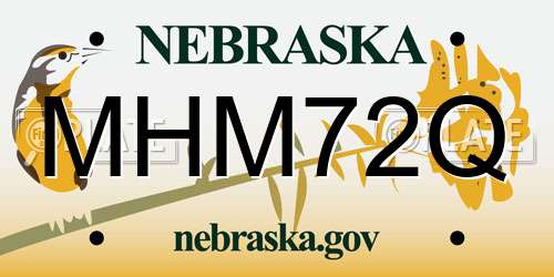 MHM72Q Nebraska License Plate