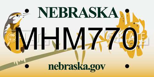 MHM770 Nebraska License Plate