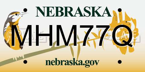 MHM77Q Nebraska License Plate