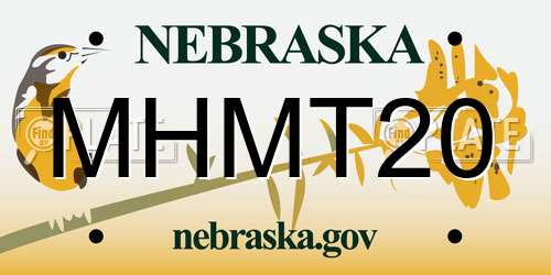 MHMT20 Nebraska License Plate