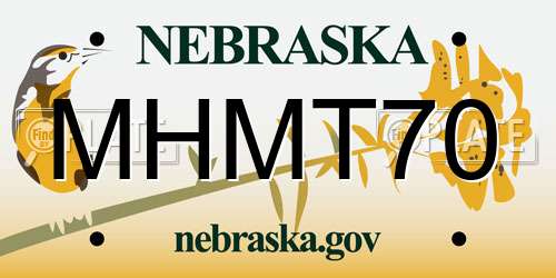 MHMT70 Nebraska License Plate