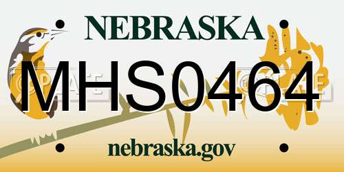 MHS0464 Nebraska License Plate