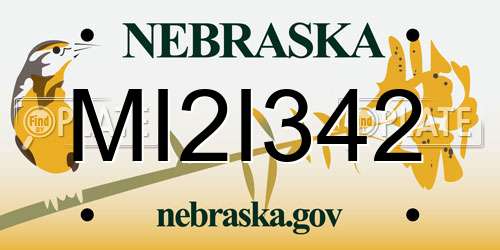 MI2I342 Nebraska License Plate