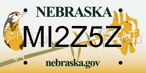 MI2Z5Z Nebraska License Plate