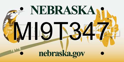 MI9T347 Nebraska License Plate