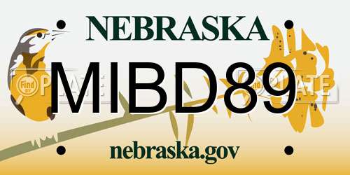 MIBD89 Nebraska License Plate
