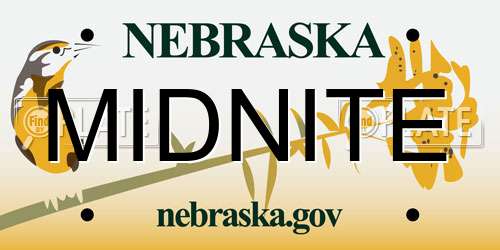 MIDNITE Nebraska License Plate