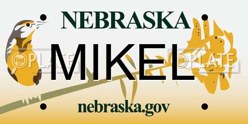 MIKEL Nebraska License Plate