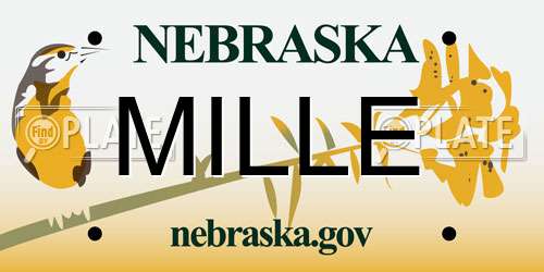 MILLE Nebraska License Plate
