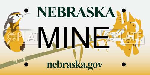 MINE Nebraska License Plate