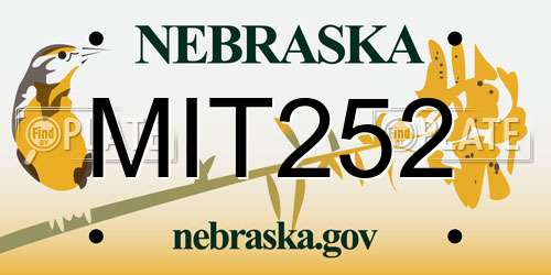 MIT252 Nebraska License Plate