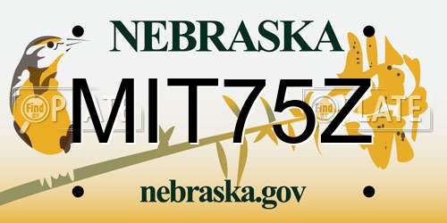 MIT75Z Nebraska License Plate
