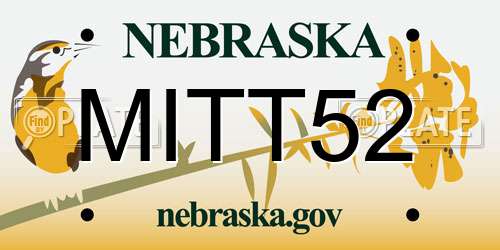 MITT52 Nebraska License Plate