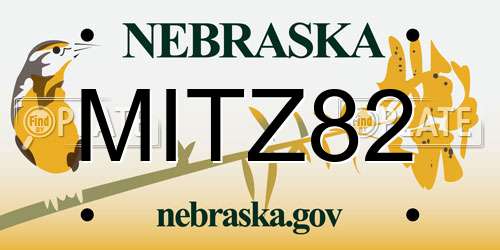MITZ82 Nebraska License Plate