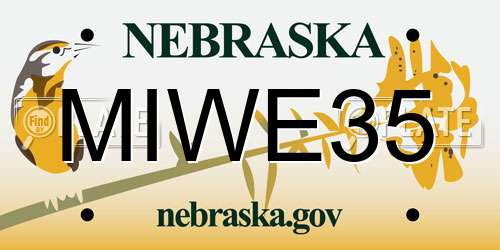 MIWE35 Nebraska License Plate