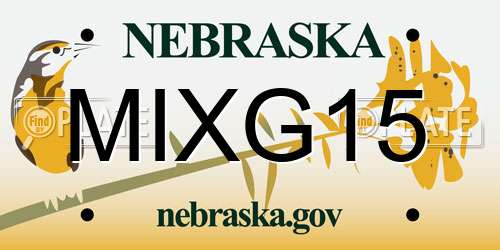 MIXG15 Nebraska License Plate
