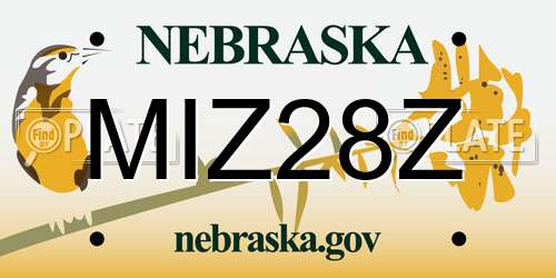 MIZ28Z Nebraska License Plate