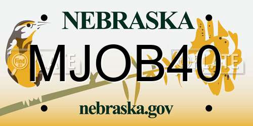 MJOB40 Nebraska License Plate