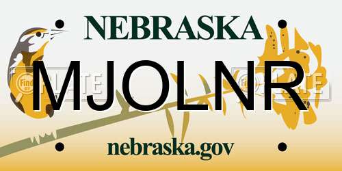 MJOLNR Nebraska License Plate