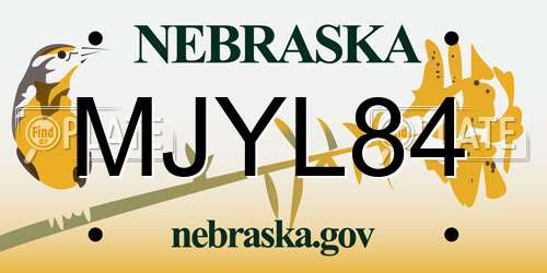 MJYL84 Nebraska License Plate