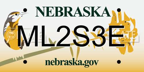 ML2S3E Nebraska License Plate