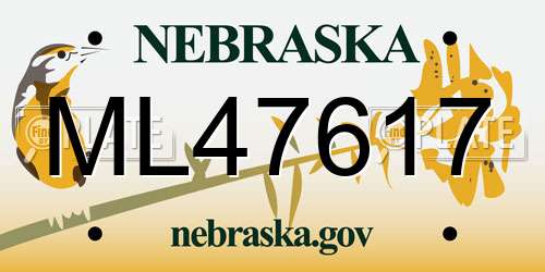 ML47617 Nebraska License Plate