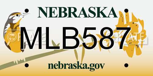 MLB587 Nebraska License Plate