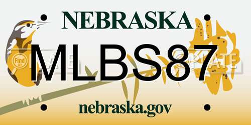 MLBS87 Nebraska License Plate