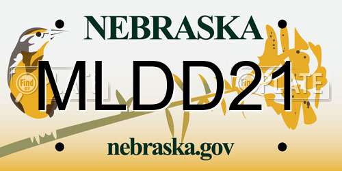 MLDD21 Nebraska License Plate
