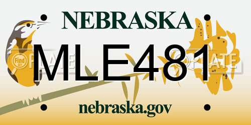 MLE481 Nebraska License Plate