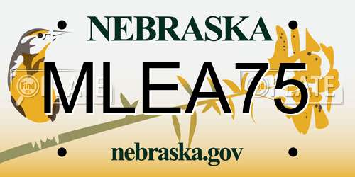 MLEA75 Nebraska License Plate