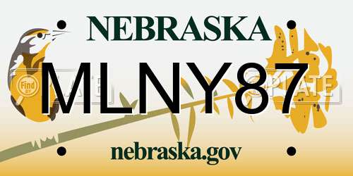 MLNY87 Nebraska License Plate