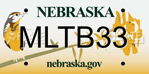 MLTB33 Nebraska License Plate