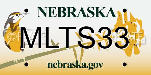 MLTS33 Nebraska License Plate