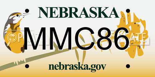 MMC86 Nebraska License Plate