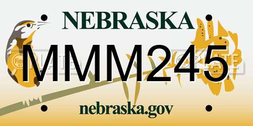 MMM245 Nebraska License Plate