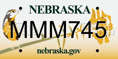 MMM745 Nebraska License Plate