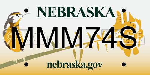MMM74S Nebraska License Plate