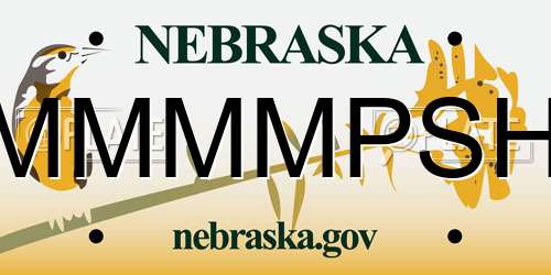 MMMMPSH Nebraska License Plate