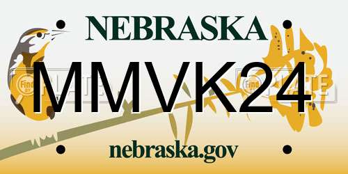 MMVK24 Nebraska License Plate