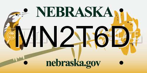 MN2T6D Nebraska License Plate