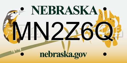 MN2Z6Q Nebraska License Plate