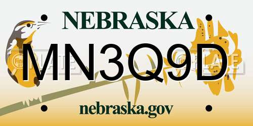 MN3Q9D Nebraska License Plate