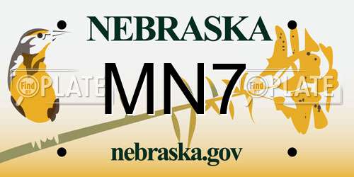 MN7 Nebraska License Plate