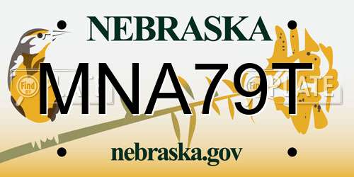 MNA79T Nebraska License Plate