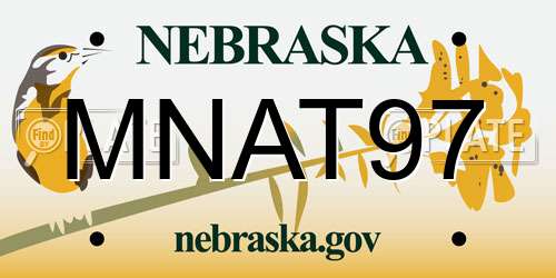 MNAT97 Nebraska License Plate